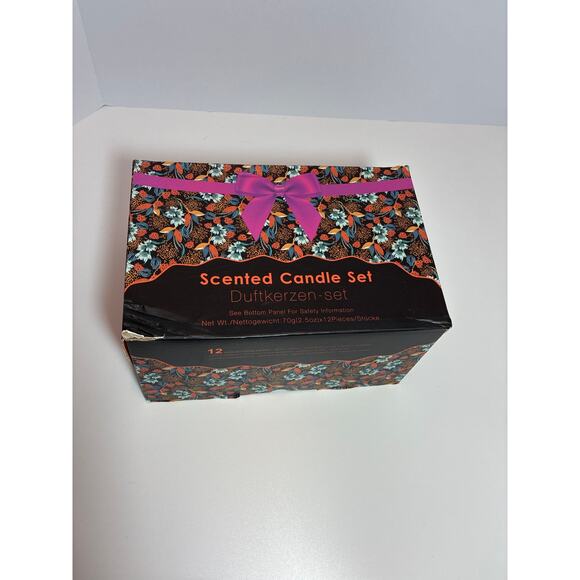 Scented candle duftkerzen set of 12 votives in lovely metal lidded pots New - Picture 2 of 6